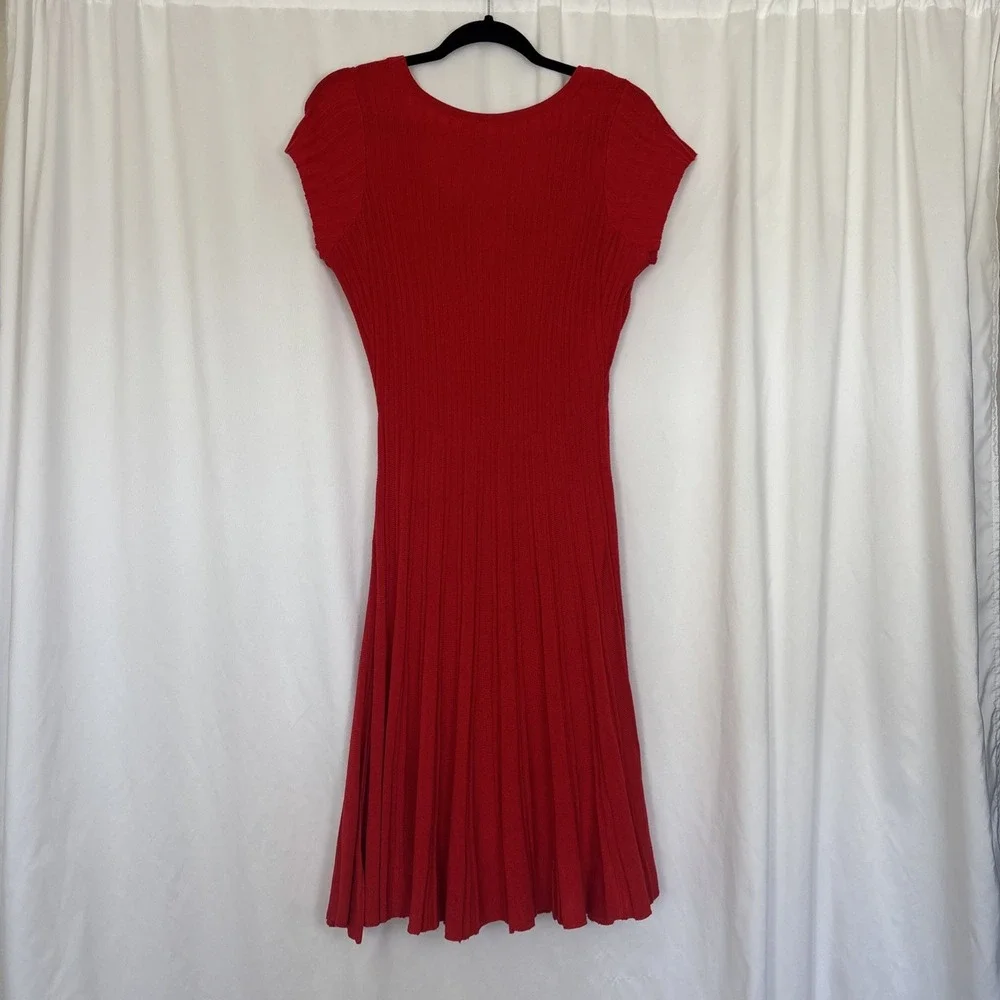 Torrid Red Ribbed Short Sleeve Sweater Skater Dress NWT Size 00‎ 10724865 - Picture 5 of 12